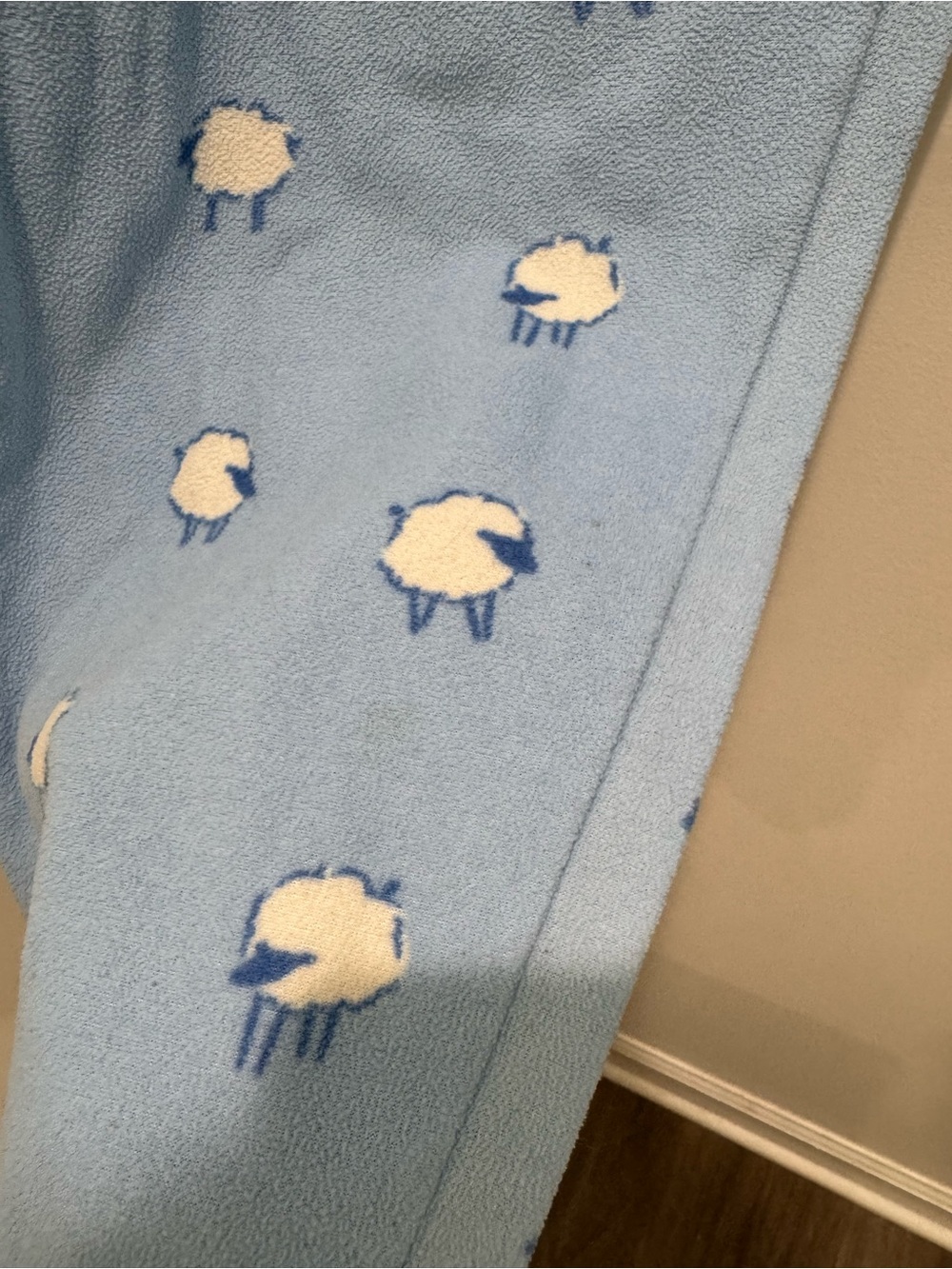 Y2K PINK Victoria’s Secret Blue Sheep Fleece Pajama Set Size Large - Picture 15 of 16